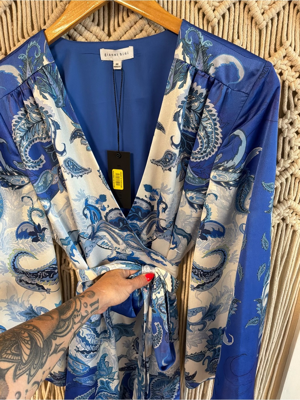 NWT ‘something blue’ Satin V-Neck Mini Wrap Dress from the brand Gianni Bini💙